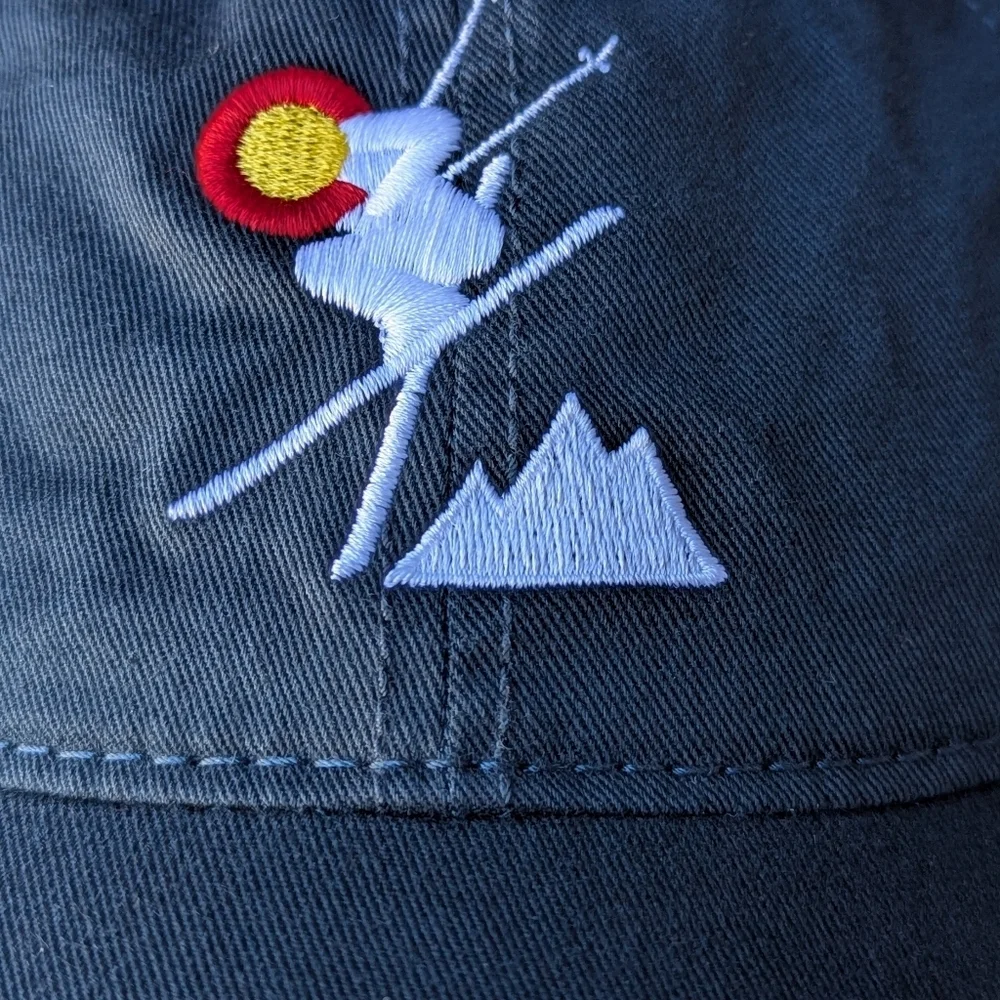 NWOT Ouray Sportswear Mountain Skiing Colorado Head Dad Hat Cap Navy Blue Unisex